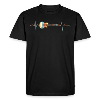 Battement de coeur de guitare - T-shirt Premium bio Homme - noir - Devant - Nico (187cm)