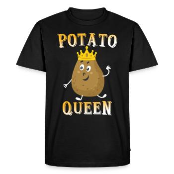Pommes de terre reines - T-shirt Premium bio Homme - noir - Devant - Nico (187cm)