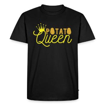 Reine des pommes de terre - T-shirt Premium bio Homme - noir - Devant - Nico (187cm)