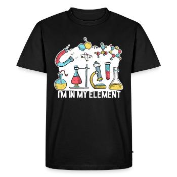 La chimie dans mon élément - T-shirt Premium bio Homme - noir - Devant - Nico (187cm)