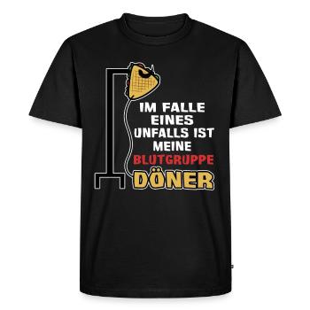 Meine Blutgruppe ist Döner - Männer Premium Bio T-Shirt - Schwarz - Vorne - Nico (187cm)