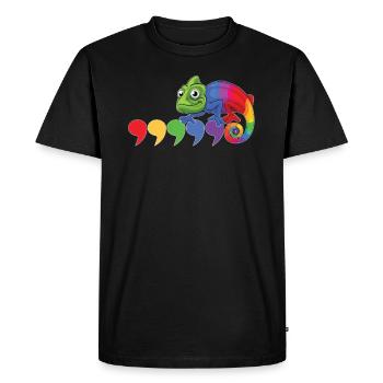 Virgule caméléon - T-shirt Premium bio Homme - noir - Devant - Nico (187cm)