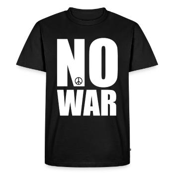 Pas de guerre, pas de paix, pas de guerre - T-shirt Premium bio Homme - noir - Devant - Nico (187cm)