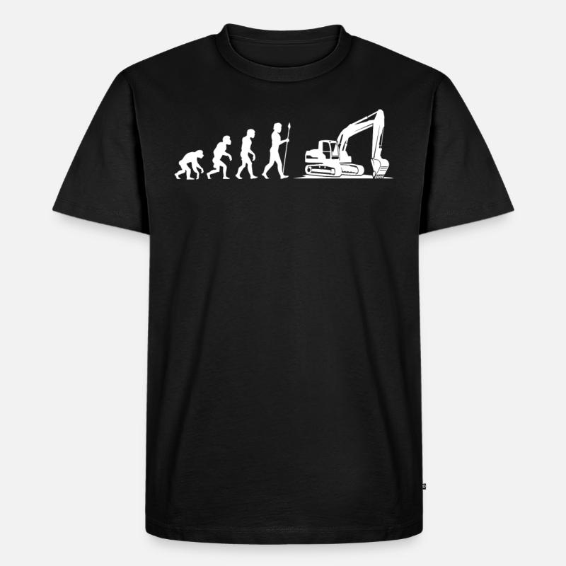 Evolution Baggerfahrer Bagger - Männer Premium Bio T-Shirt - Schwarz