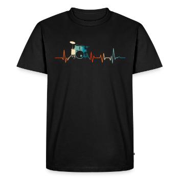 Drums heartbeat - Men's Premium Organic T-Shirt - black - Front - Nico (187cm)