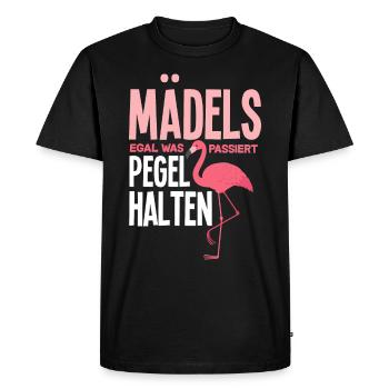 Mädels Pegel Halten Flamingo Party Gruppe Alkohol - Männer Premium Bio T-Shirt - Schwarz - Vorne - Nico (187cm)