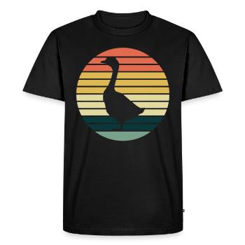Goose Geese Retro Gift - Men's Premium Organic T-Shirt - black - Front - Nico (187cm)