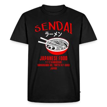 Sendai Japan Ramen - T-shirt Premium bio Homme - noir - Devant - Nico (187cm)