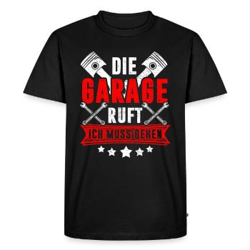 Le garage appelle je dois aller bricoleur - T-shirt Premium bio Homme - noir - Devant - Nico (187cm)