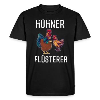 Chickens Whisperer Chicken - Men's Premium Organic T-Shirt - black - Front - Nico (187cm)