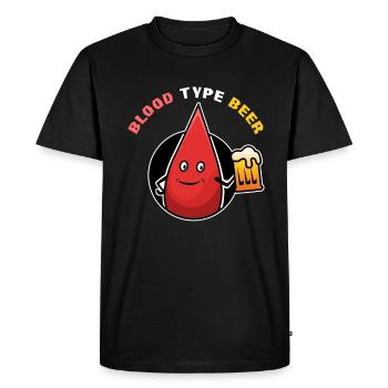 Goutte de sang bière de type sanguin - T-shirt Premium bio Homme - noir - Devant - Nico (187cm)