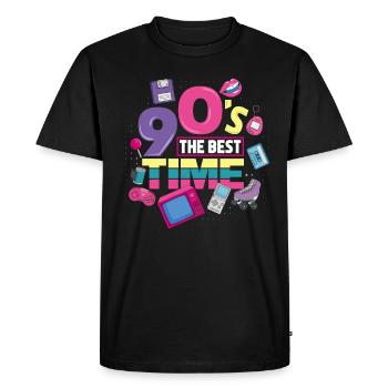 90s party outfit costume disguise 90s - Men's Premium Organic T-Shirt - black - Front - Nico (187cm)