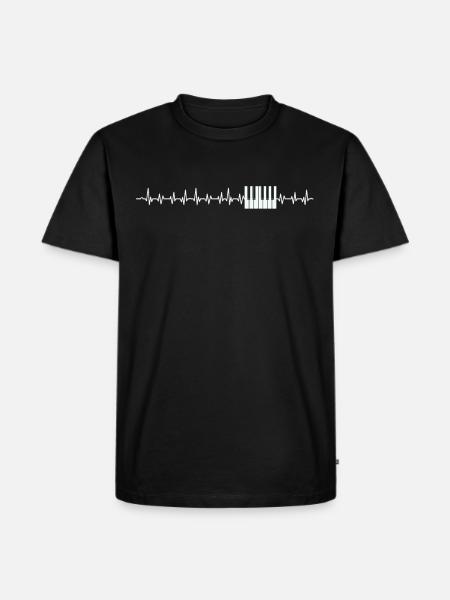 Piano heartbeat - Men's Premium Organic T-Shirt - black