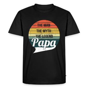 L'Homme Le Mythe La Légende Papa - T-shirt Premium bio Homme - noir - Devant - Nico (187cm)
