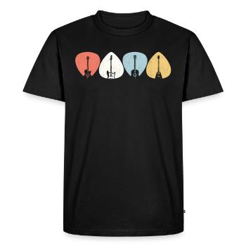 Guitare plectre rock - T-shirt Premium bio Homme - noir - Devant - Nico (187cm)
