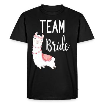 Team Bride Braut Alpaca Lama Alpaka JGA Party - Men's Premium Organic T-Shirt - black - Front - Nico (187cm)