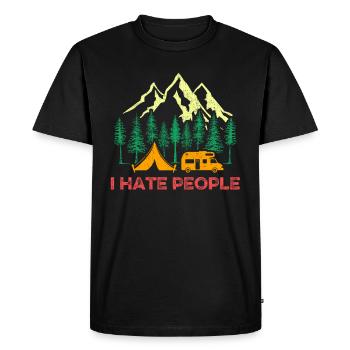 I Hate People Camping - Men's Premium Organic T-Shirt - black - Front - Nico (187cm)