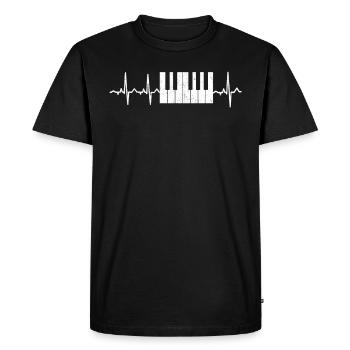 Battement de coeur de piano - T-shirt Premium bio Homme - noir - Devant - Nico (187cm)