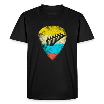 Médiator guitare vintage - T-shirt Premium bio Homme - noir - Devant - Nico (187cm)