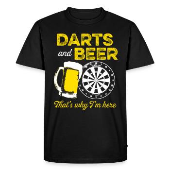 Fléchettes fléchettes et bière - T-shirt Premium bio Homme - noir - Devant - Nico (187cm)