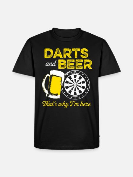 Darts darts and beer - Men's Premium Organic T-Shirt - black
