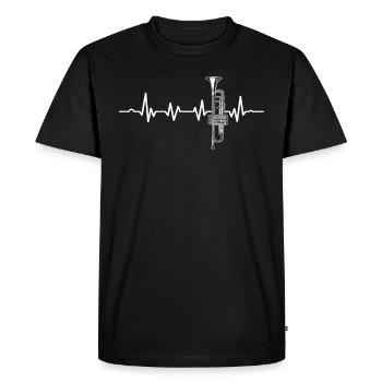 Trompettes de trompette de battement de coeur - T-shirt Premium bio Homme - noir - Devant - Nico (187cm)