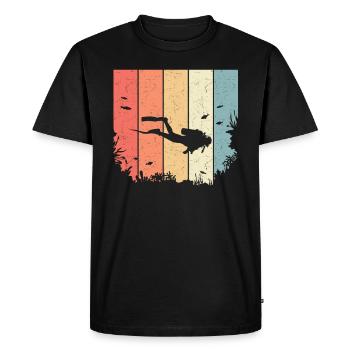 Plongeur Vintage plongée - T-shirt Premium bio Homme - noir - Devant - Nico (187cm)
