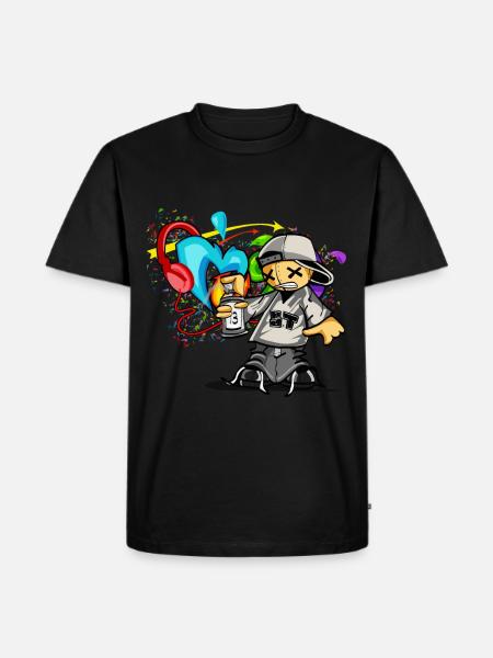 graffiti music sprayer - Men's Premium Organic T-Shirt - black