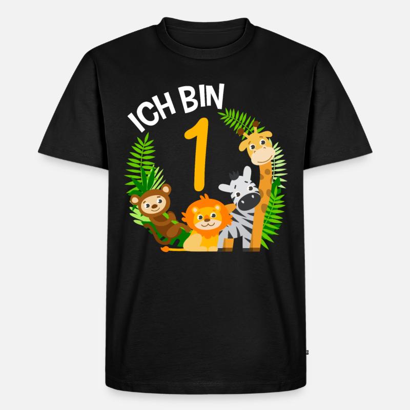1. Geburtstag Geburtstagsshirt Dschungel Erster - Männer Premium Bio T-Shirt - Schwarz