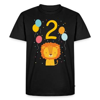 2ème anniversaire T-shirt de l’anniversaire Lion Deuxième Naissance - T-shirt Premium bio Homme - noir - Devant - Nico (187cm)