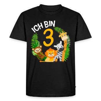 3. Geburtstag Geburtstagsshirt Dschungel Dritter - Männer Premium Bio T-Shirt - Schwarz - Vorne - Nico (187cm)