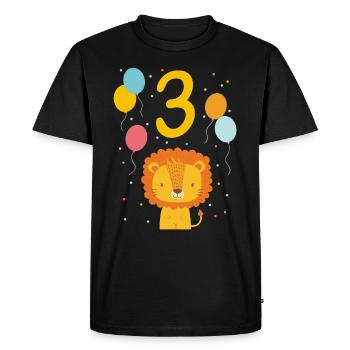 3rd birthday birthday shirt lion third geb - Men's Premium Organic T-Shirt - black - Front - Nico (187cm)