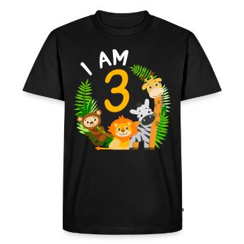 3ème anniversaire chemise d'anniversaire jungle tiers - T-shirt Premium bio Homme - noir - Devant - Nico (187cm)