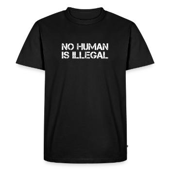 No Human Is Illegal - Men's Premium Organic T-Shirt - black - Front - Nico (187cm)