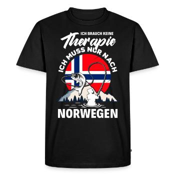 Je n'ai pas besoin de thérapie, je dois aller en Norvège - T-shirt Premium bio Homme - noir - Devant - Nico (187cm)
