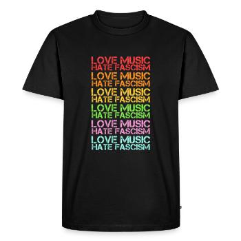 Contre le racisme contre le cadeau anti-racisme des nazis - T-shirt Premium bio Homme - noir - Devant - Nico (187cm)