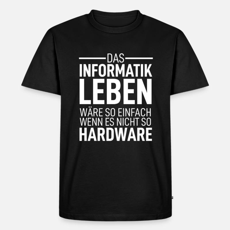 Programmierer Informatiker Nerd Admin PC Coder IT - Männer Premium Bio T-Shirt - Schwarz