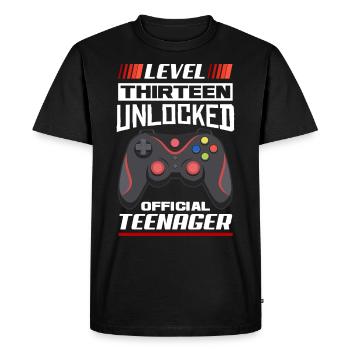 13e anniversaire garçon adolescent anniversaire gamer - T-shirt Premium bio Homme - noir - Devant - Nico (187cm)