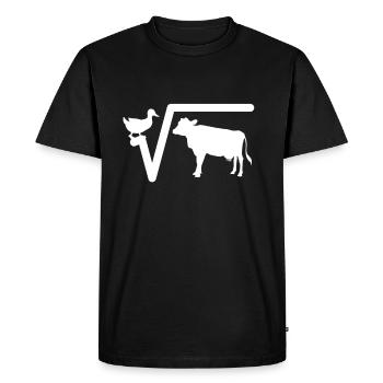 Mathe Lehrer Ente Wurzel Kuh Wortspiel Geschenk - Männer Premium Bio T-Shirt - Schwarz - Vorne - Nico (187cm)