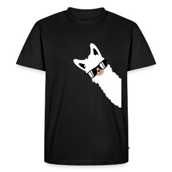 Alpaga drôle, lama avec des lunettes de soleil - T-shirt Premium bio Homme - noir - Devant - Nico (187cm)
