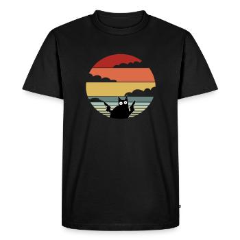 Conception de chats rétro Vintage Pew Pew - T-shirt Premium bio Homme - noir - Devant - Nico (187cm)