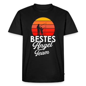 Best Angel Team Father Son Angler - Men's Premium Organic T-Shirt - black - Front - Nico (187cm)