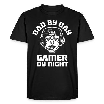 Cadeau de jeu drôle de père de père de gamer - T-shirt Premium bio Homme - noir - Devant - Nico (187cm)