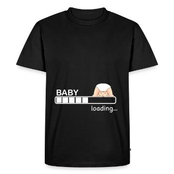 Dames Baby Loading... Cadeau Bébé Fille Enceinte - T-shirt Premium bio Homme - noir - Devant - Nico (187cm)