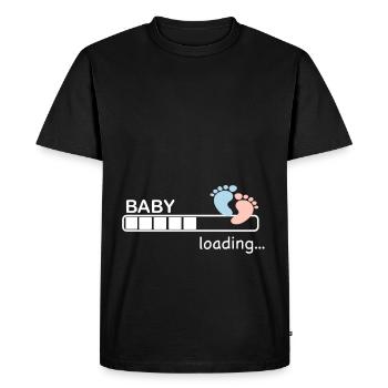 Baby Loading... Dames cadeau baby girl baby party - T-shirt Premium bio Homme - noir - Devant - Nico (187cm)