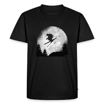 Idée cadeau ski skieur ski sports d'hiver - T-shirt Premium bio Homme - noir - Devant - Nico (187cm)