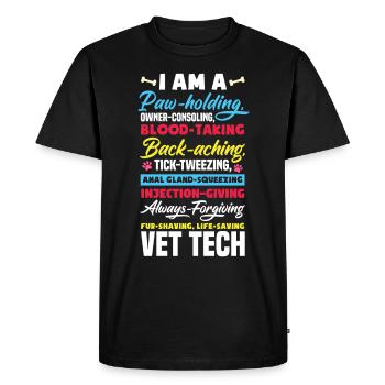 Funny vet nurse gift - Men's Premium Organic T-Shirt - black - Front - Nico (187cm)