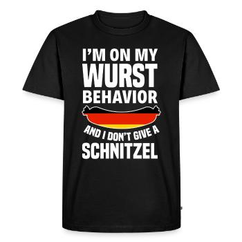 Je ne donne pas un Schnitzel drôle - T-shirt Premium bio Homme - noir - Devant - Nico (187cm)