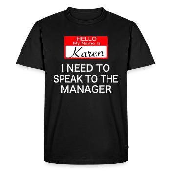Karen Bonjour, je m'appelle Karen. costume d'Halloween - T-shirt Premium bio Homme - noir - Devant - Nico (187cm)