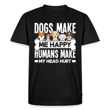 Dog owner, dog lover, dog lover - Men's Premium Organic T-Shirt - black - Front - Nico (187cm)